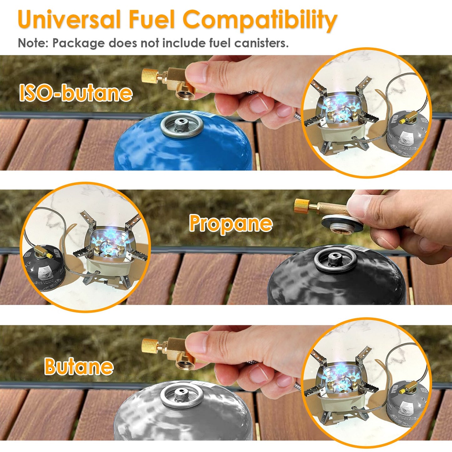 Casa Pandas™ Portable Windproof Camping Gas Stove – 13000W, Piezo Ignition