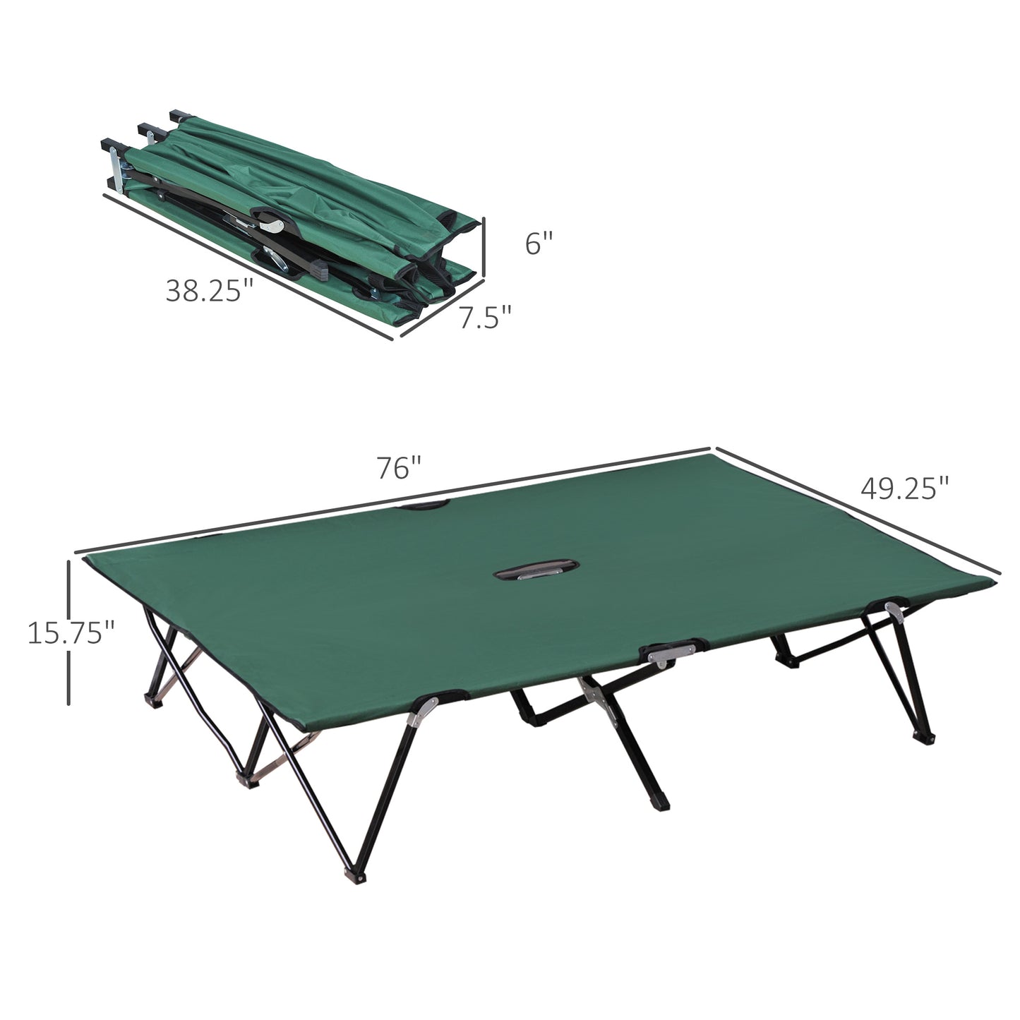 Extra-Wide Folding Camping Cot for Adults – Elevated Outdoor Sleeping Bed with Carry Bag