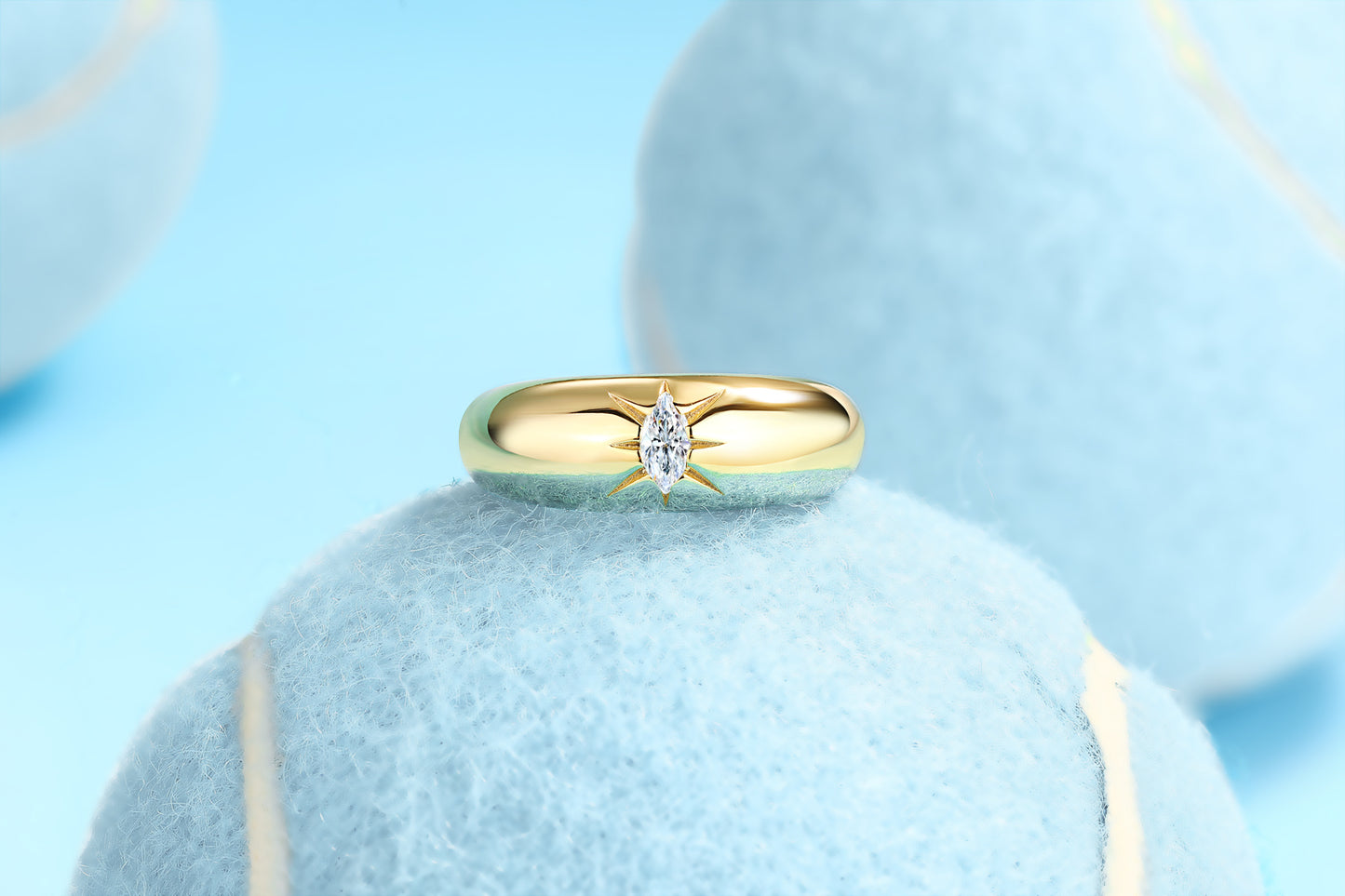 Radiant Moissanite Elegance – 925 Sterling Silver Ring With Gold Plated Finish