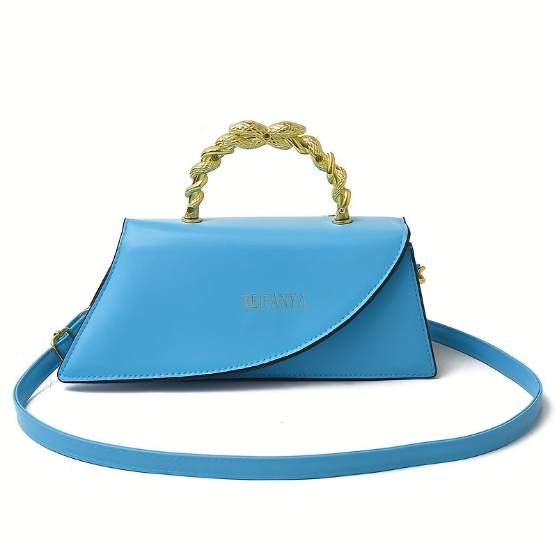 Twist-Handle PU Leather Crossbody Bag β Elegant Small Shoulder Purse for Daily Chic