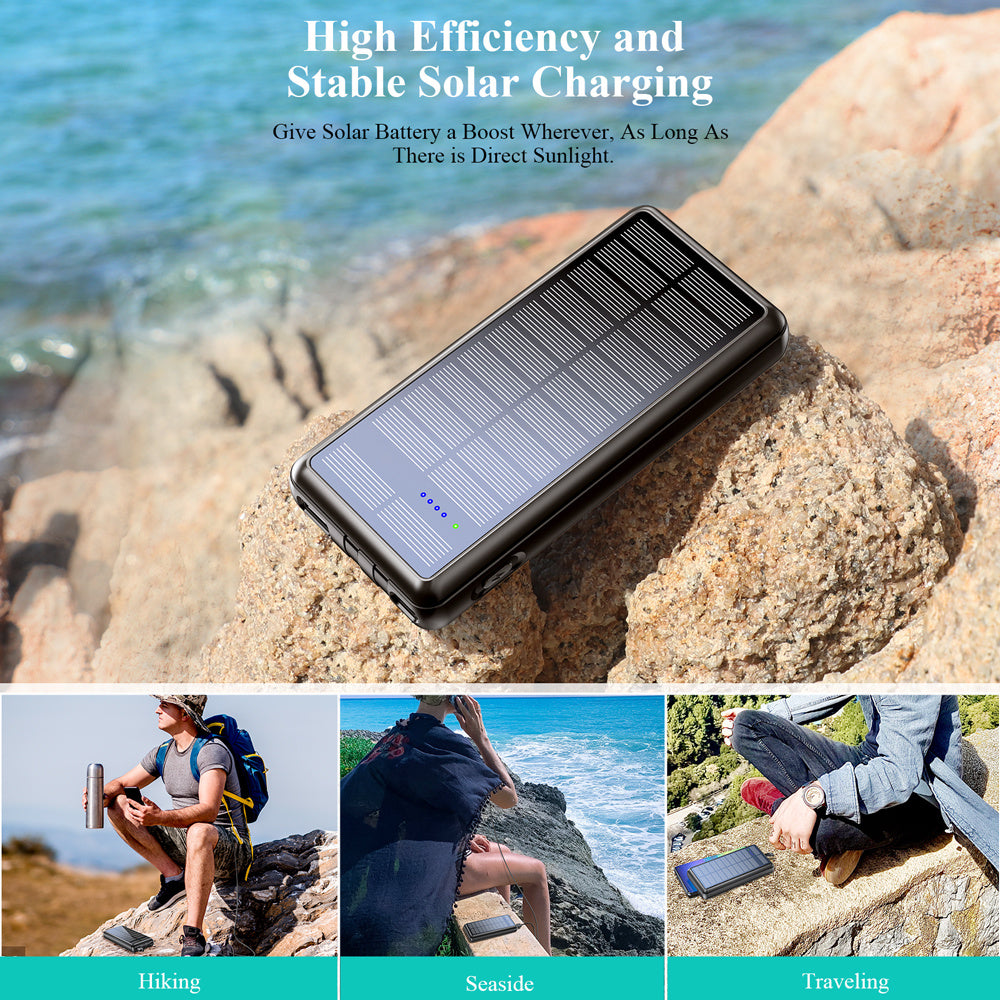 Dual-Wire Solar Power Bank – Fast, Reliable & Outdoor-Ready Charger
