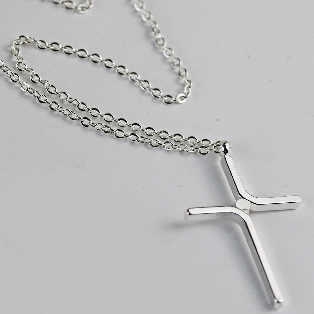 Cross Pendant Titanium Steel Necklace – Elegant Gold & Silver Minimalist Jewelry for Women
