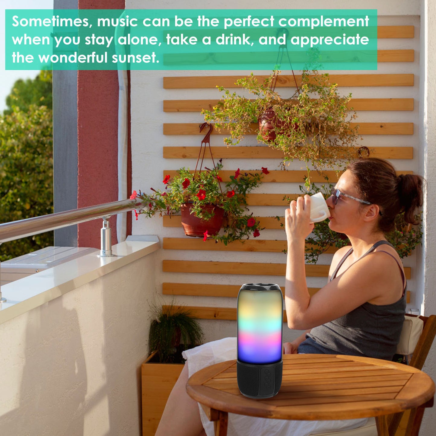 Casa Pandas™ LumoBeats 360 RGB Wireless Speaker – Portable TWS Stereo Sound with Color-Changing