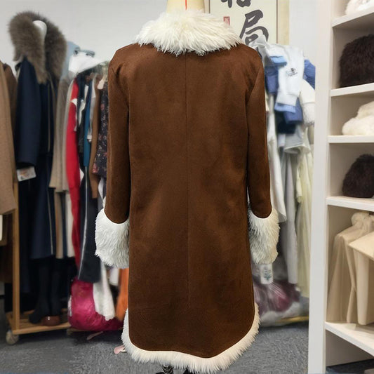 Western Winter Fur Coat — Vintage Long Plush Jacket