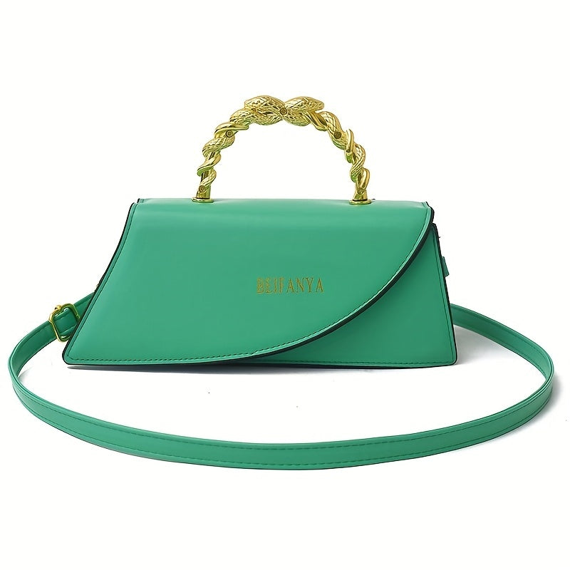 Twist-Handle PU Leather Crossbody Bag β Elegant Small Shoulder Purse for Daily Chic