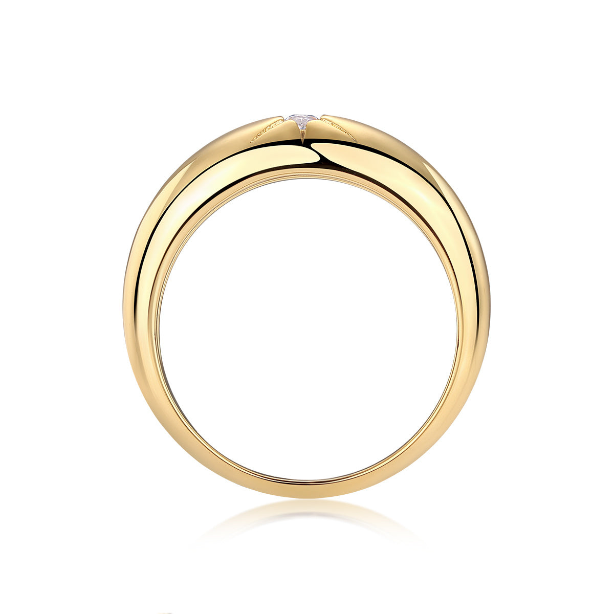 Radiant Moissanite Elegance – 925 Sterling Silver Ring With Gold Plated Finish