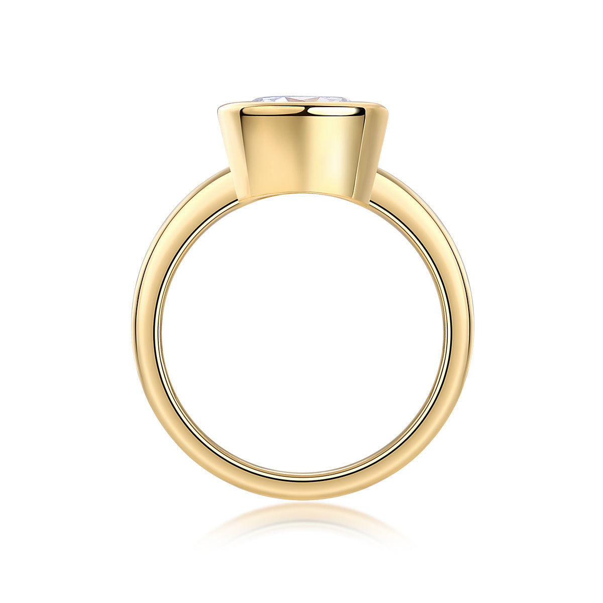 Luxury Moissanite Silver Ring – 925 Sterling, Gold-Plated Shine, Timeless Elegance