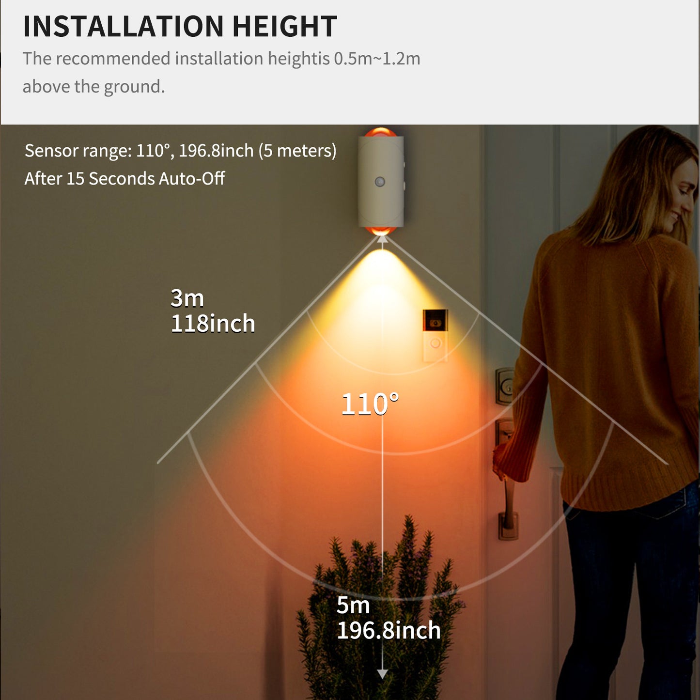Smart Magnetic LED Wall Light – Colorful Ambient Lamp for Bedroom, Bathroom & Hallway