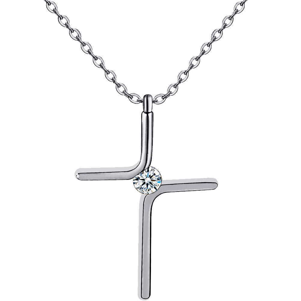 Cross Pendant Titanium Steel Necklace – Elegant Gold & Silver Minimalist Jewelry for Women