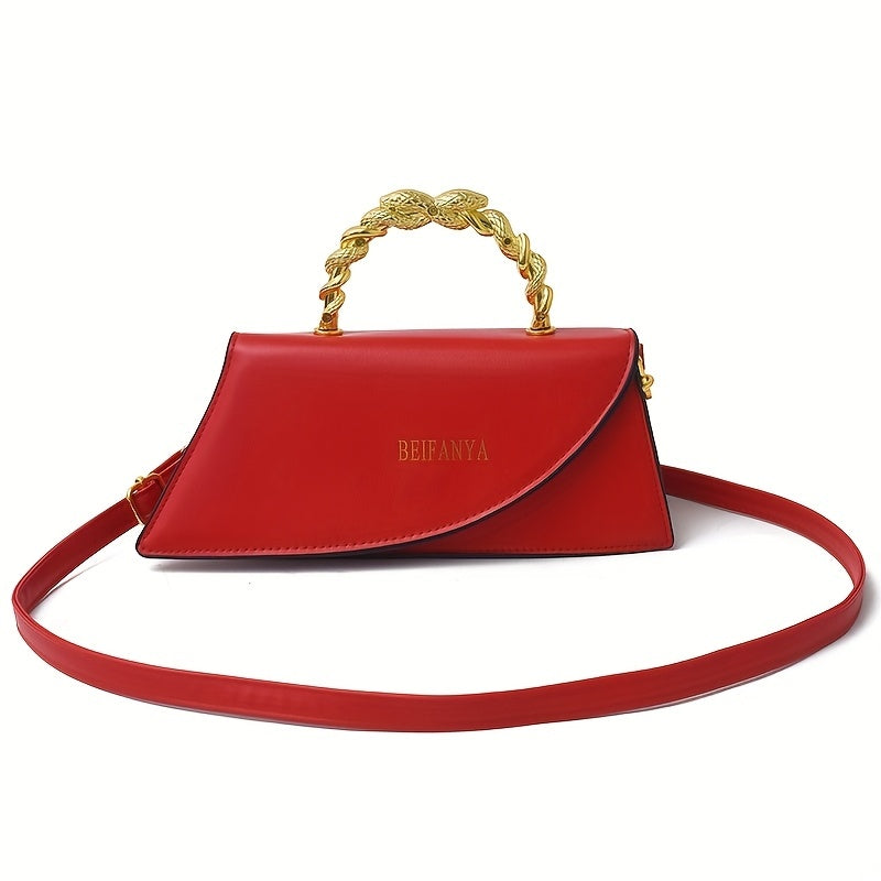 Twist-Handle PU Leather Crossbody Bag β Elegant Small Shoulder Purse for Daily Chic