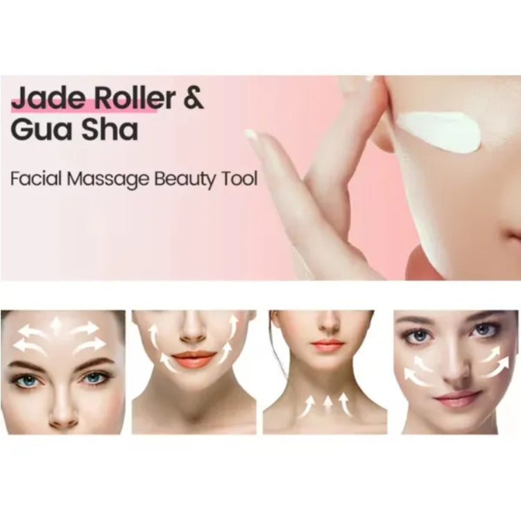 Natural Jade Gua Sha Stone Set – Facial Massager for Glowing Skin