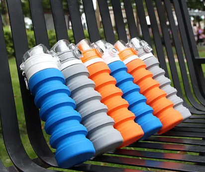 Collapsible Silicone Water Bottle for Hiking & Camping