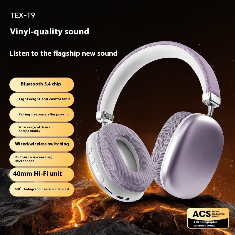 TEX-T9 Wireless Over-Ear Headphones – Deep Bass & Comfort Fit