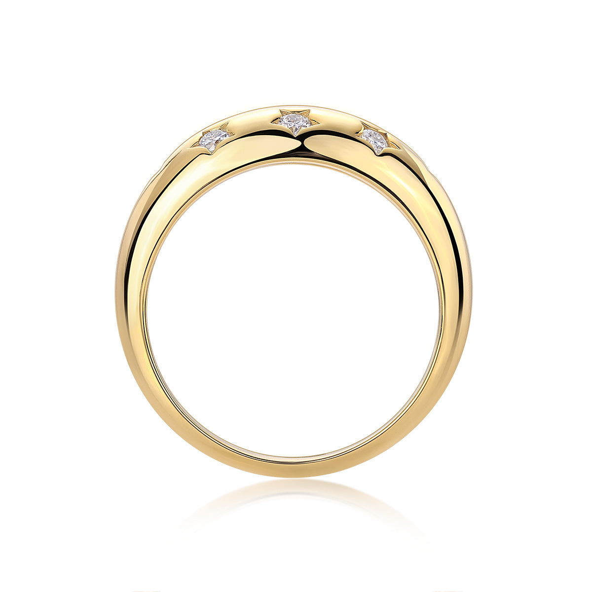 Golden Starburst Moissanite Ring – 925 Sterling Silver, 18K Gold Plated Luxury Jewelry
