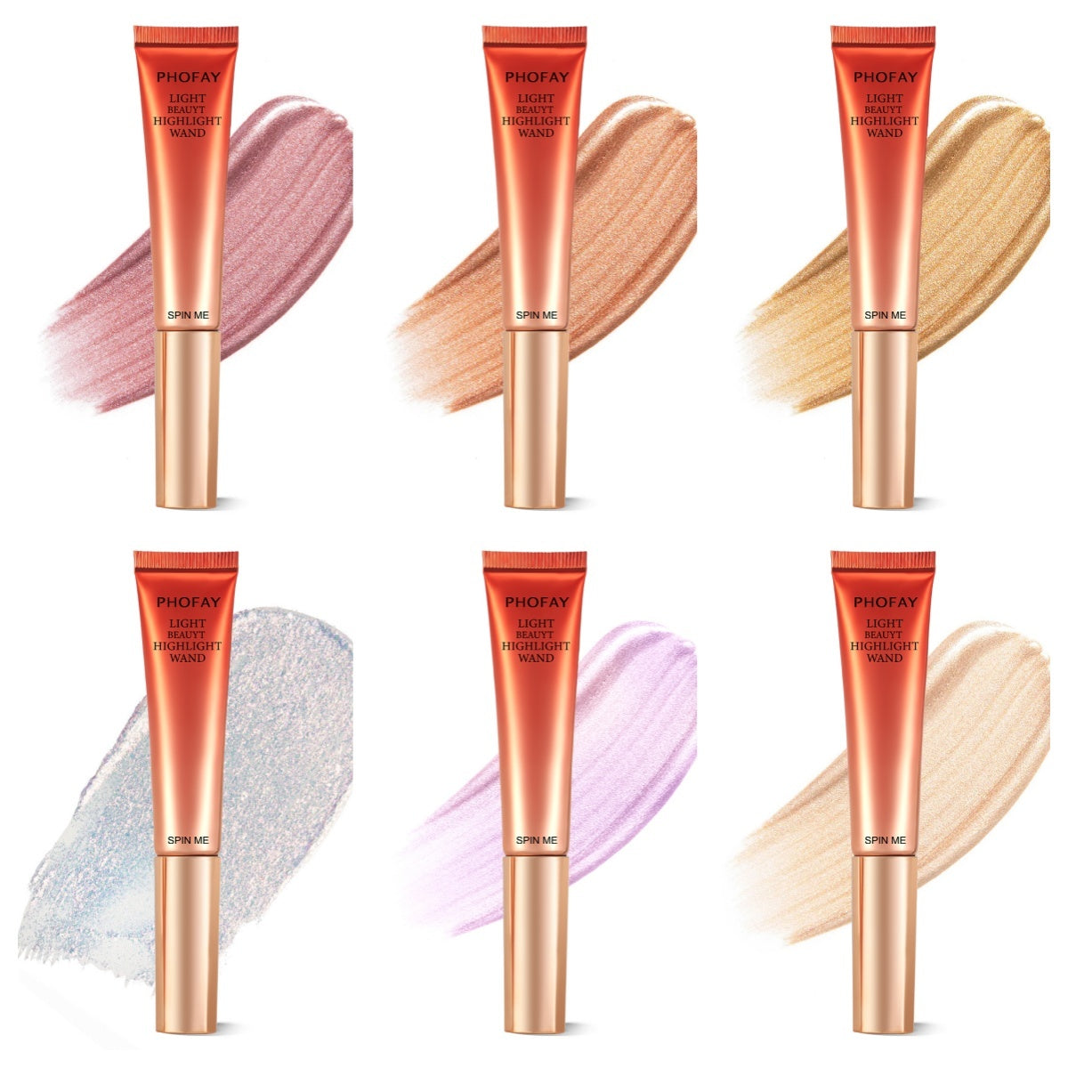 PHOFAY Liquid Highlighter Wand – Silky Glow Makeup for Face & Cheeks