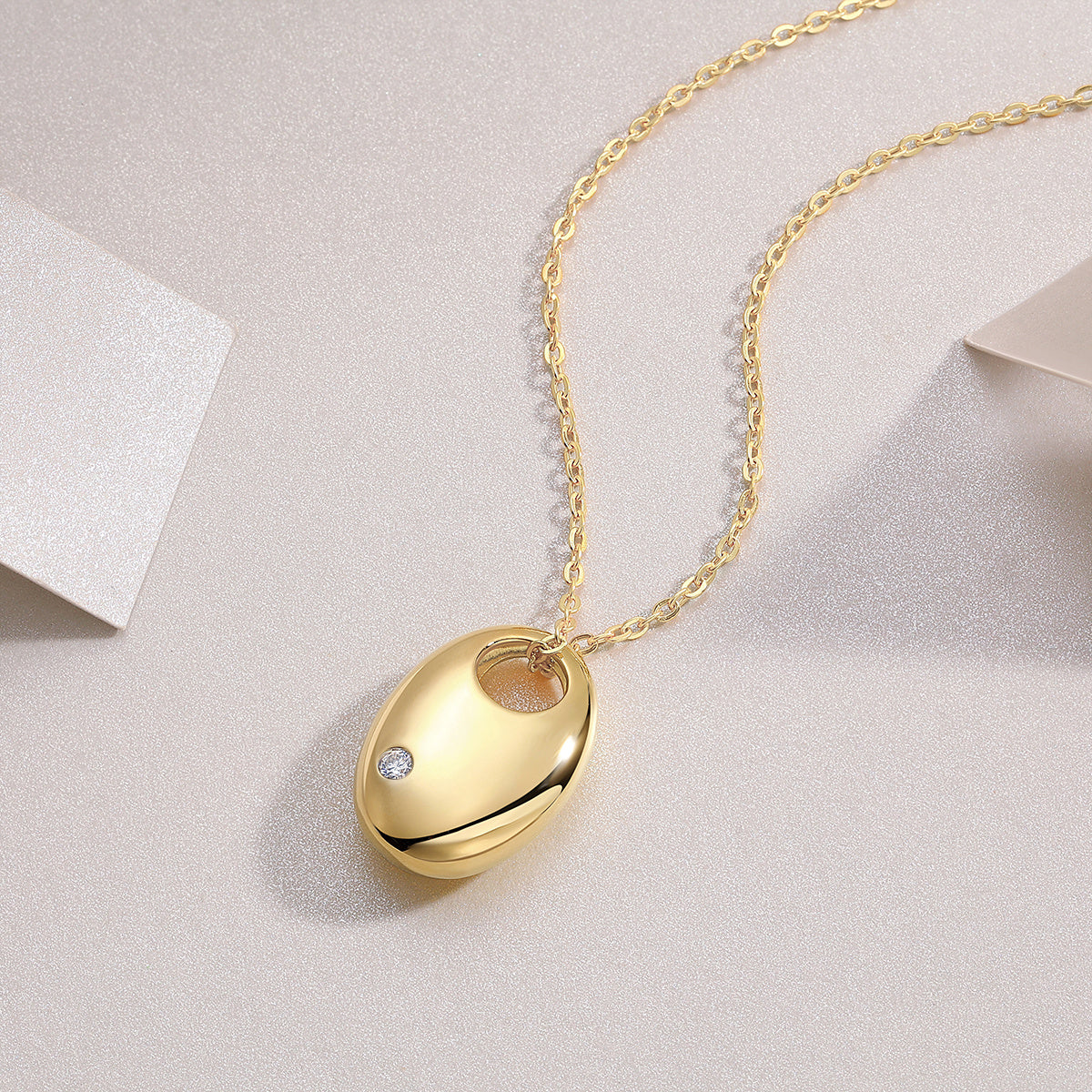 Gold-Plated 925 Silver Moissanite Necklace – Timeless Luxury Shine