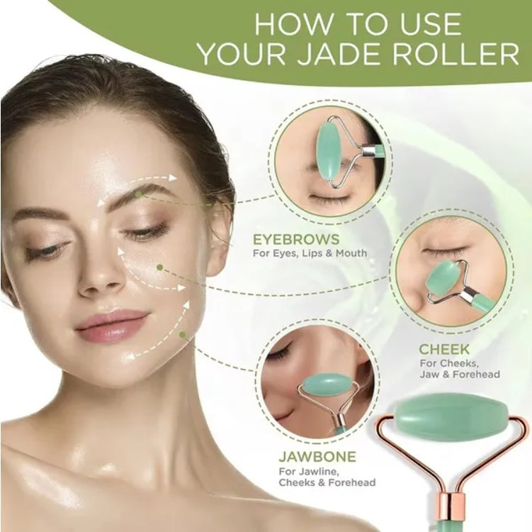 Natural Jade Gua Sha Stone Set – Facial Massager for Glowing Skin