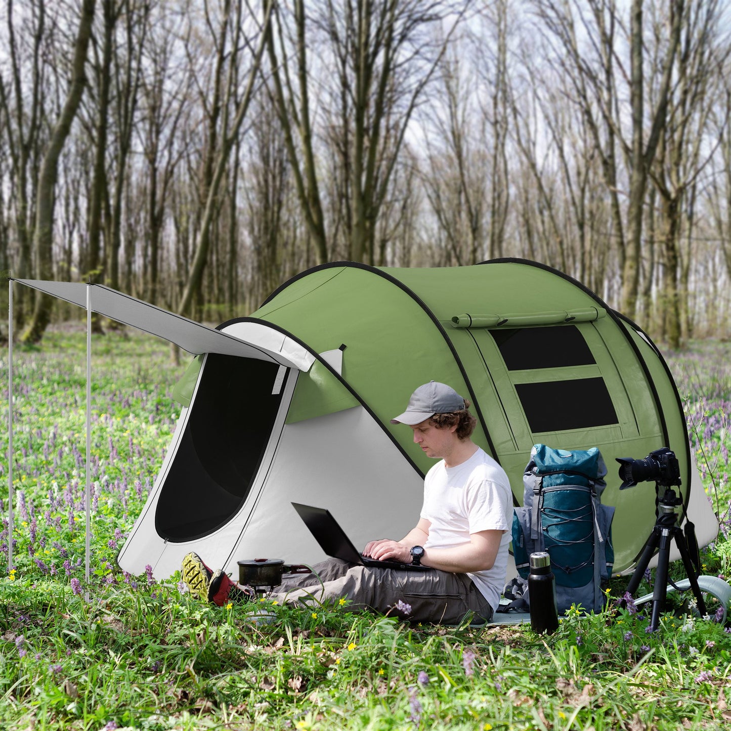 Pop-Up Camping Tent with Porch – Fast Setup, Waterproof, Easy Carry