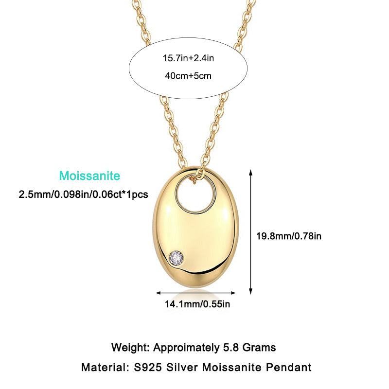 Gold-Plated 925 Silver Moissanite Necklace – Timeless Luxury Shine