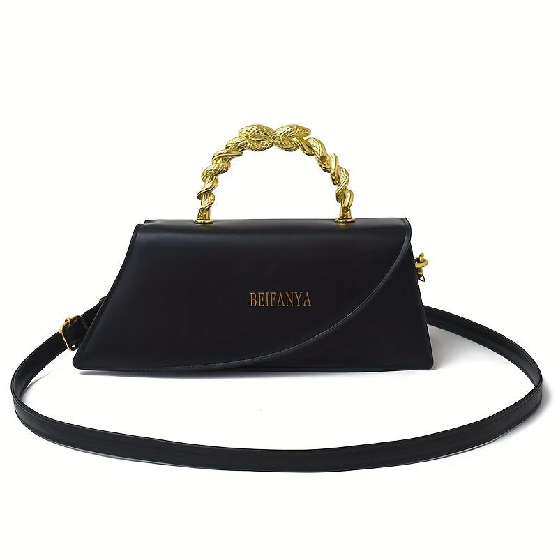 Twist-Handle PU Leather Crossbody Bag β Elegant Small Shoulder Purse for Daily Chic