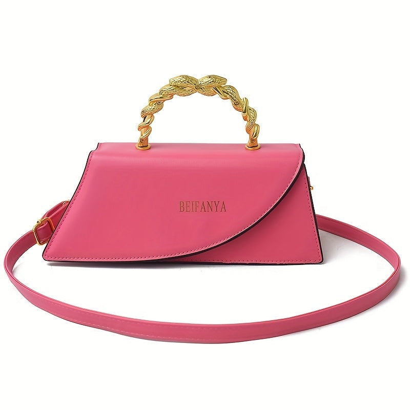 Twist-Handle PU Leather Crossbody Bag β Elegant Small Shoulder Purse for Daily Chic