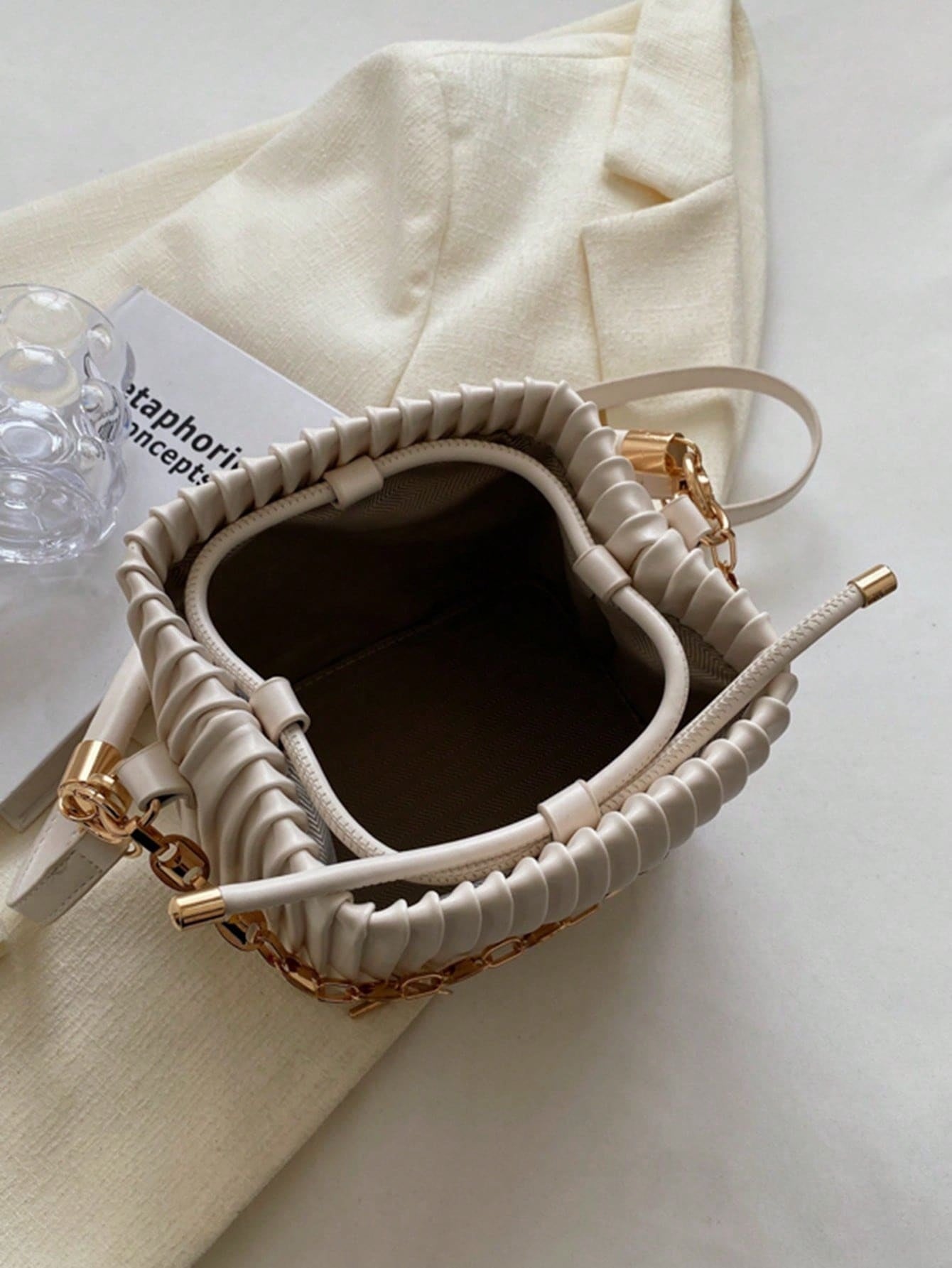Urban Pleated Chain Shoulder Bag – Women’s Fashion Handbag