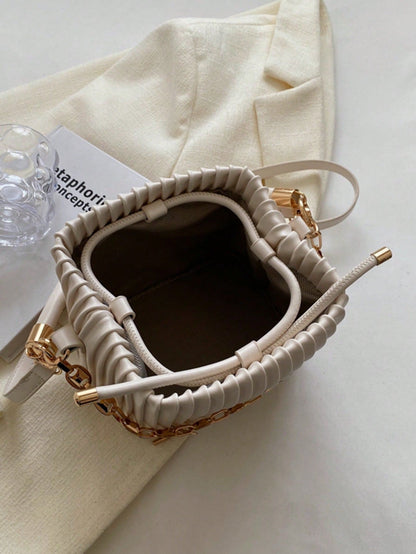 Urban Pleated Chain Shoulder Bag – Women’s Fashion Handbag