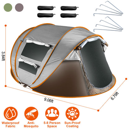 Automatic Pop-Up Camping Tent for 5–8 People | Waterproof Family Tent with Mosquito Net