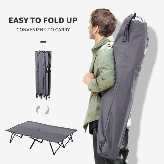 Heavy-Duty Folding Camping Cot – Elevated Outdoor Sleeping Bed with Carry Bag