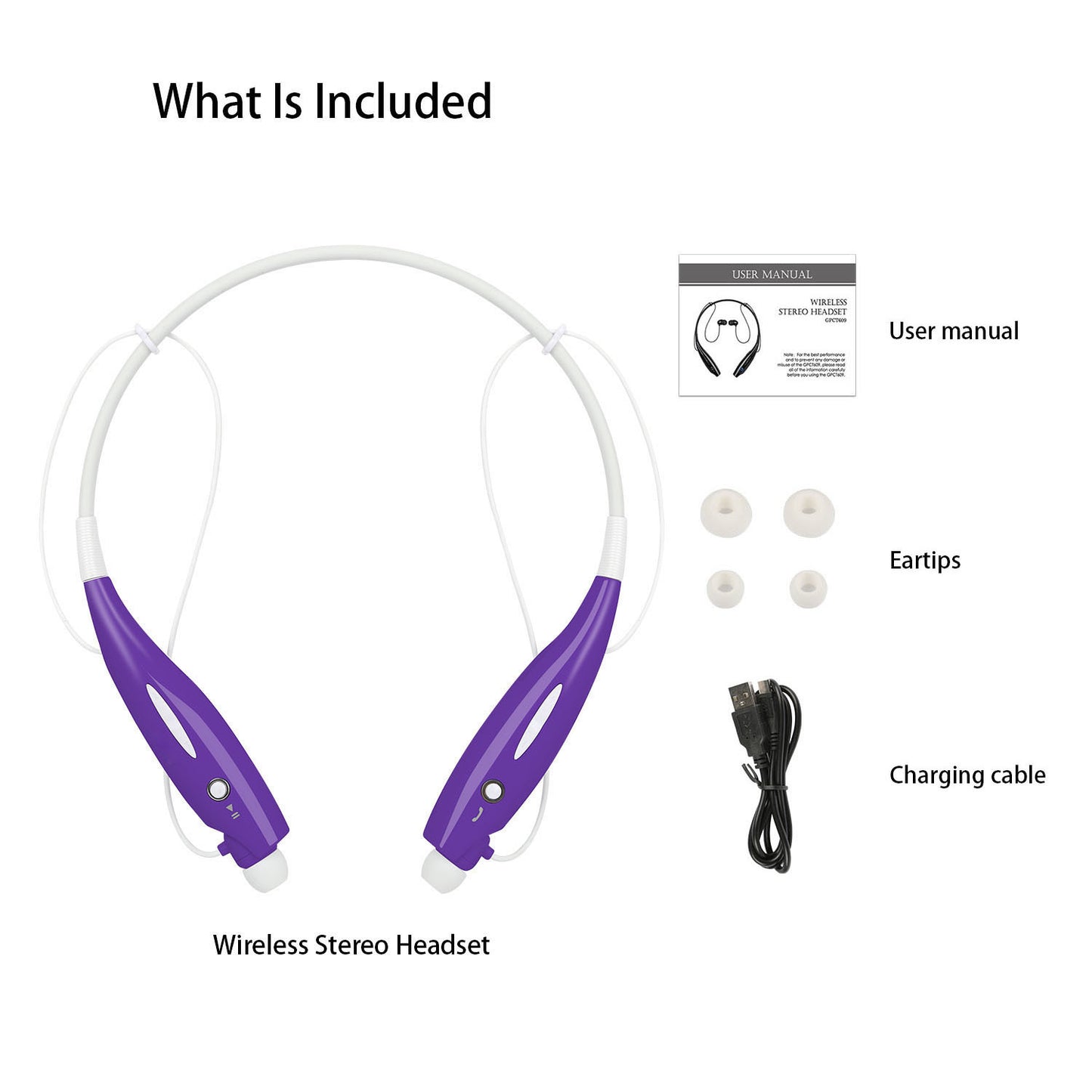 Pandas Tech™ Wireless Neckband Sport Earbuds – Sweatproof IPX4 + Mic