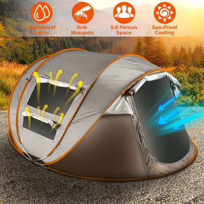 Automatic Pop-Up Camping Tent for 5–8 People | Waterproof Family Tent with Mosquito Net