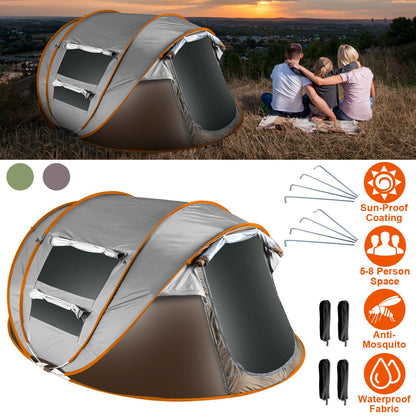 Automatic Pop-Up Camping Tent for 5–8 People | Waterproof Family Tent with Mosquito Net