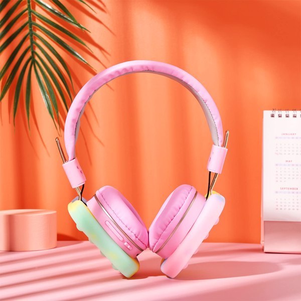 Kids Wireless LED Headphones – Pop-It Stress Relief & Soft Comfort Design