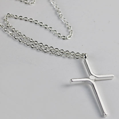 Cross Pendant Titanium Steel Necklace – Elegant Gold & Silver Minimalist Jewelry for Women