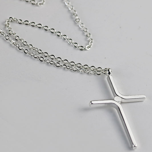 Cross Pendant Titanium Steel Necklace – Elegant Gold & Silver Minimalist Jewelry for Women