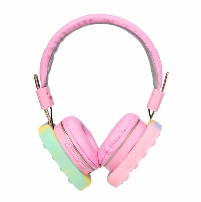 Kids Wireless LED Headphones – Pop-It Stress Relief & Soft Comfort Design