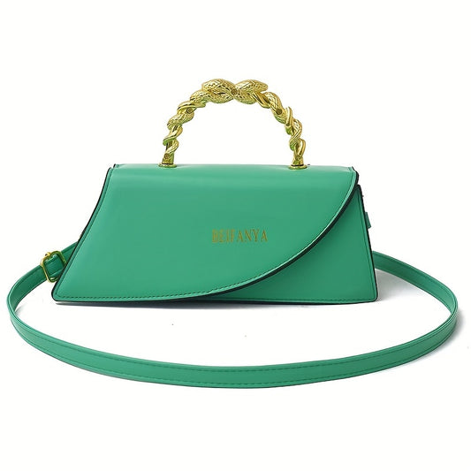 Twist-Handle PU Leather Crossbody Bag – Elegant Small Shoulder Purse for Daily Chic