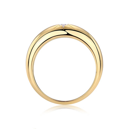 Radiant Moissanite Elegance – 925 Sterling Silver Ring With Gold Plated Finish