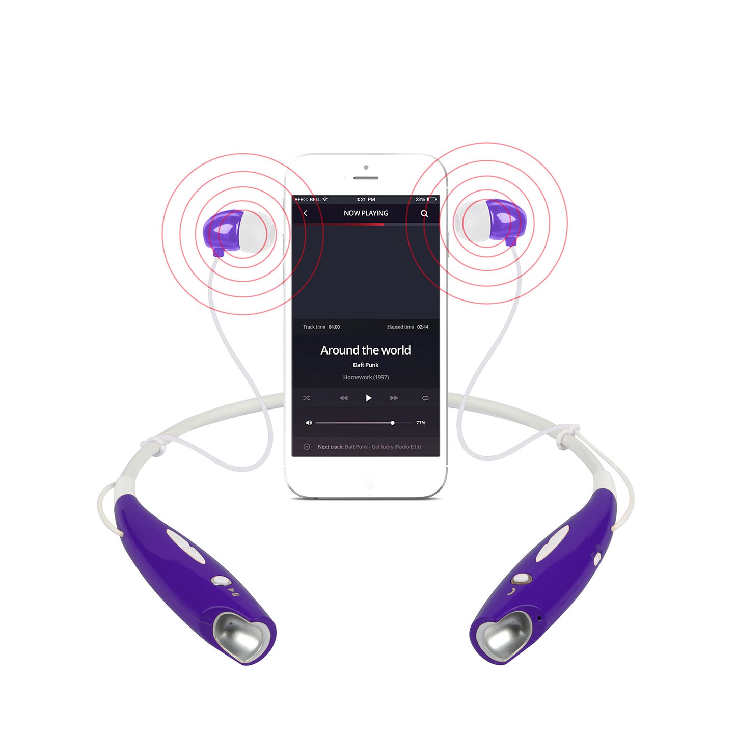 Pandas Tech™ Wireless Neckband Sport Earbuds – Sweatproof IPX4 + Mic