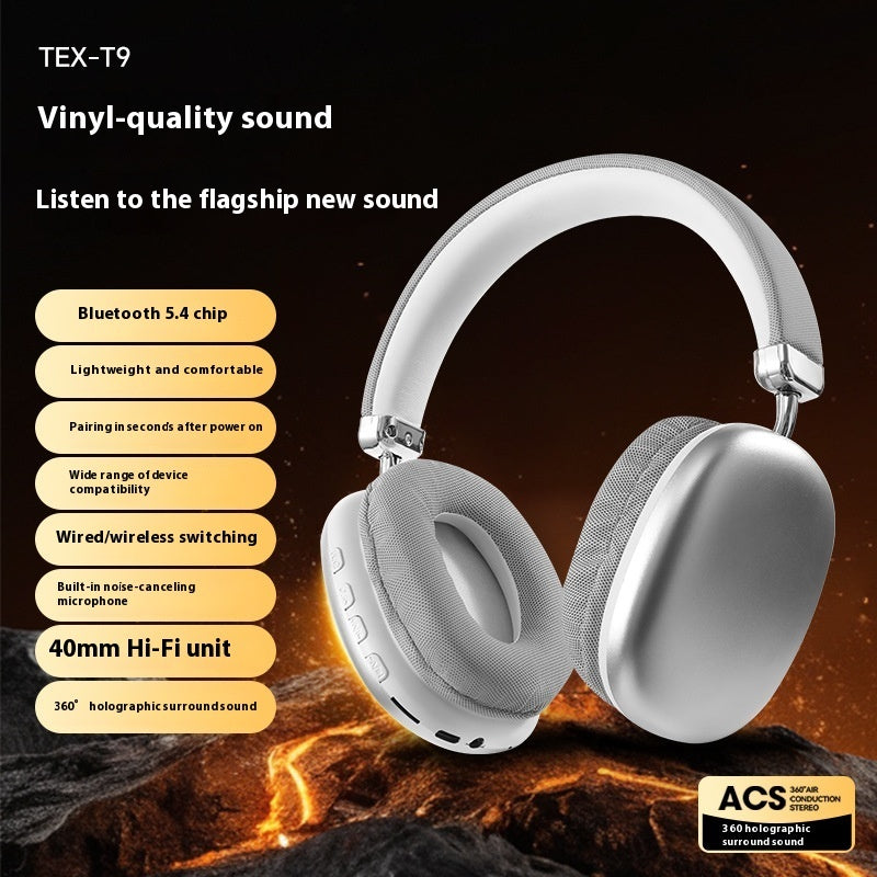 TEX-T9 Wireless Over-Ear Headphones – Deep Bass & Comfort Fit