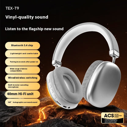 TEX-T9 Wireless Over-Ear Headphones – Deep Bass & Comfort Fit