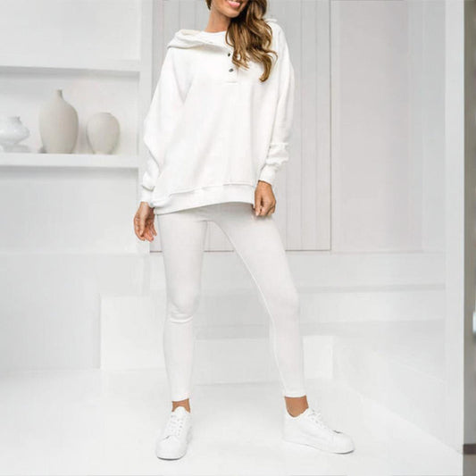 Women’s 3-Piece Cozy Lounge Set – Oversized Top, Tank & High-Waist Pants