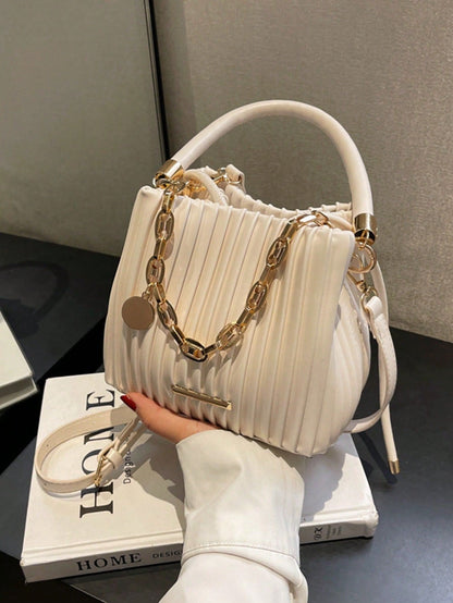 Urban Pleated Chain Shoulder Bag – Women’s Fashion Handbag