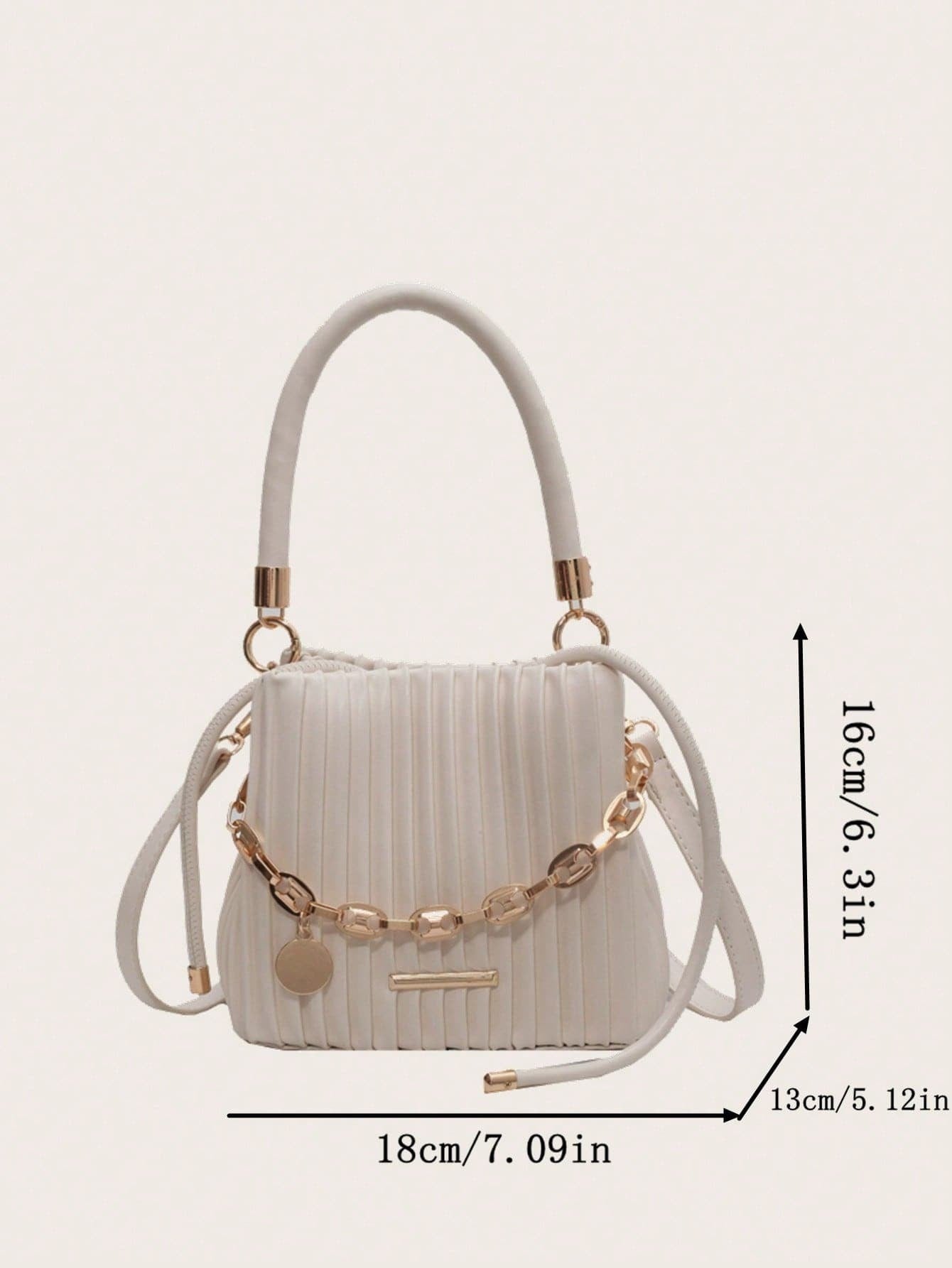Urban Pleated Chain Shoulder Bag – Women’s Fashion Handbag