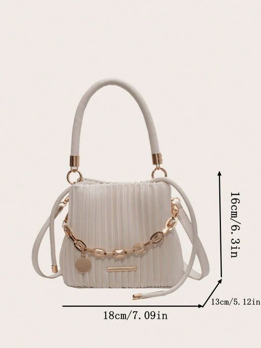 Urban Pleated Chain Shoulder Bag – Women’s Fashion Handbag