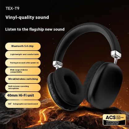TEX-T9 Wireless Over-Ear Headphones – Deep Bass & Comfort Fit
