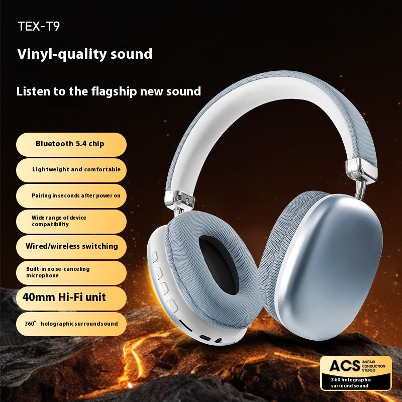 TEX-T9 Wireless Over-Ear Headphones – Deep Bass & Comfort Fit