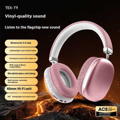 TEX-T9 Wireless Over-Ear Headphones – Deep Bass & Comfort Fit