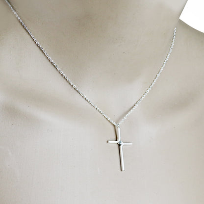 Cross Pendant Titanium Steel Necklace – Elegant Gold & Silver Minimalist Jewelry for Women