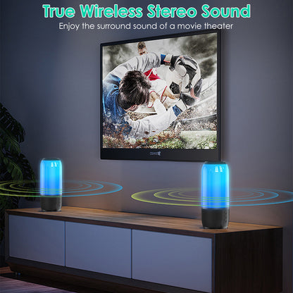 Casa Pandas™ LumoBeats 360 RGB Wireless Speaker – Portable TWS Stereo Sound with Color-Changing